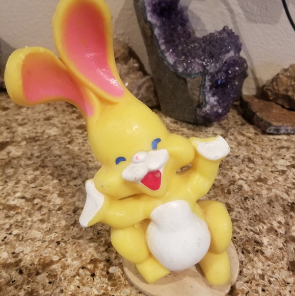 Fun Yellow and Pink GURLEY EASTER Bunny Candle